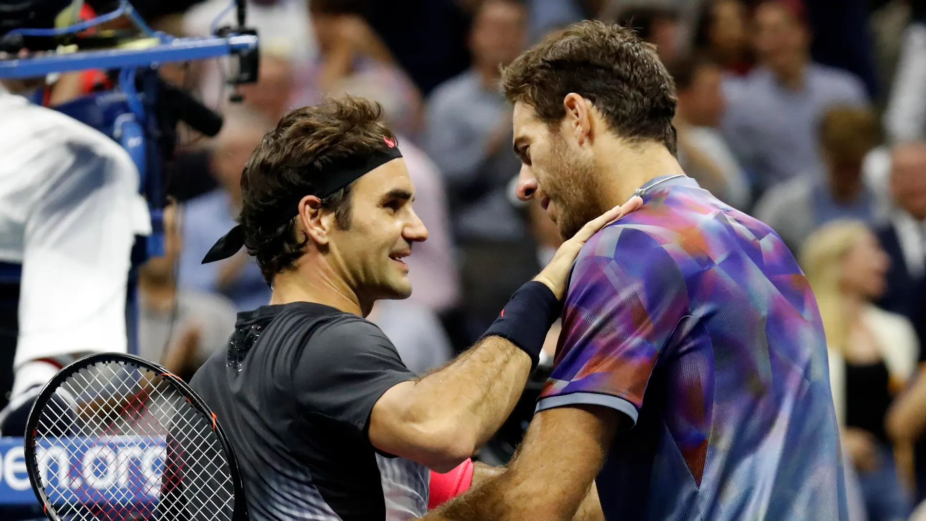 Del Potro y Federer tras su encuentro en Flushing Meadows