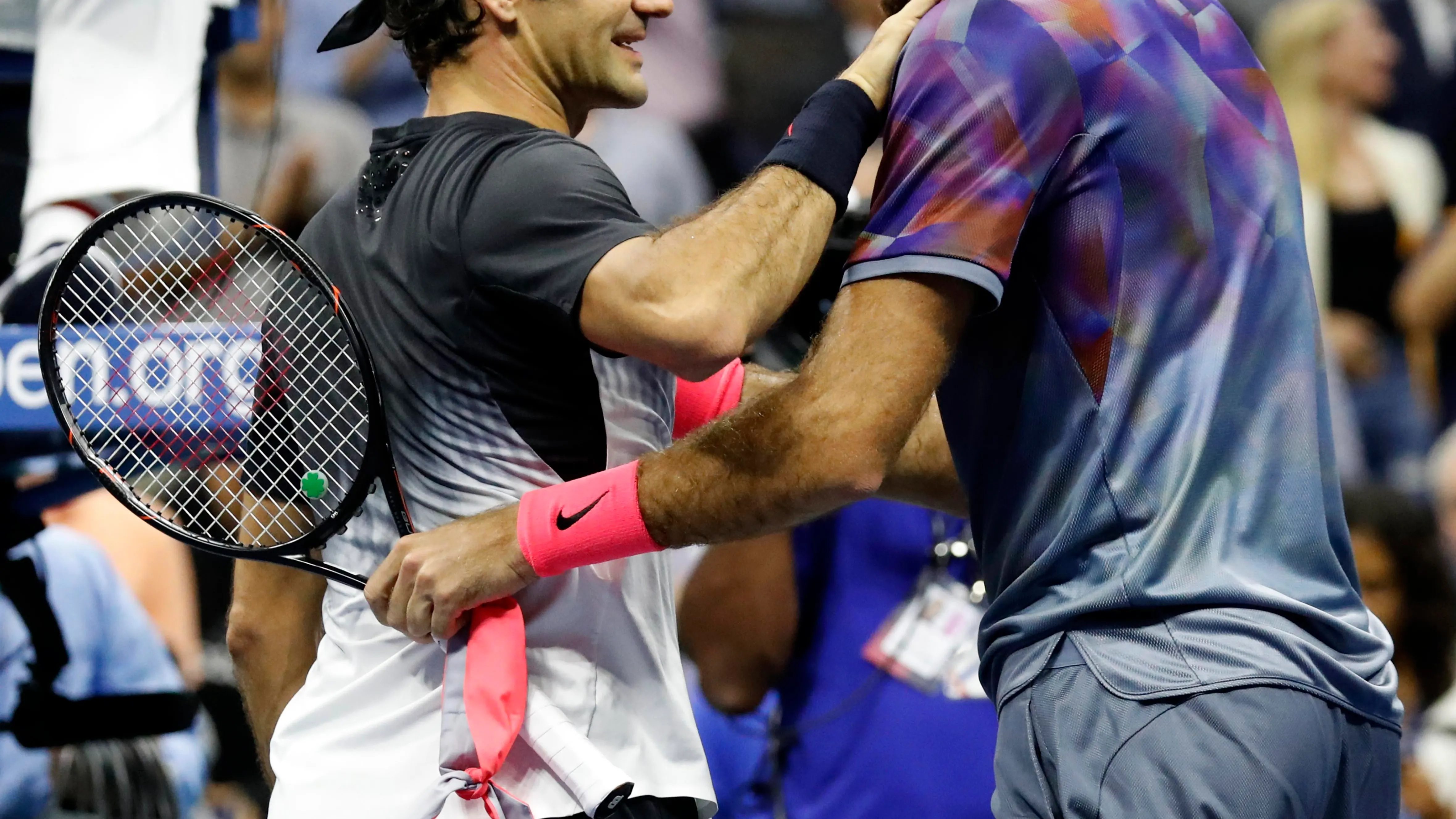 Del Potro y Federer tras su encuentro en Flushing Meadows