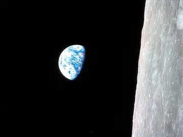 Vista de la Tierra capturada por las cámaras de la misión Apollo 8 en diciembre de 1968 Vista de la Tierra capturada por las cámaras de la misión Apollo 8 en diciembre de 1968