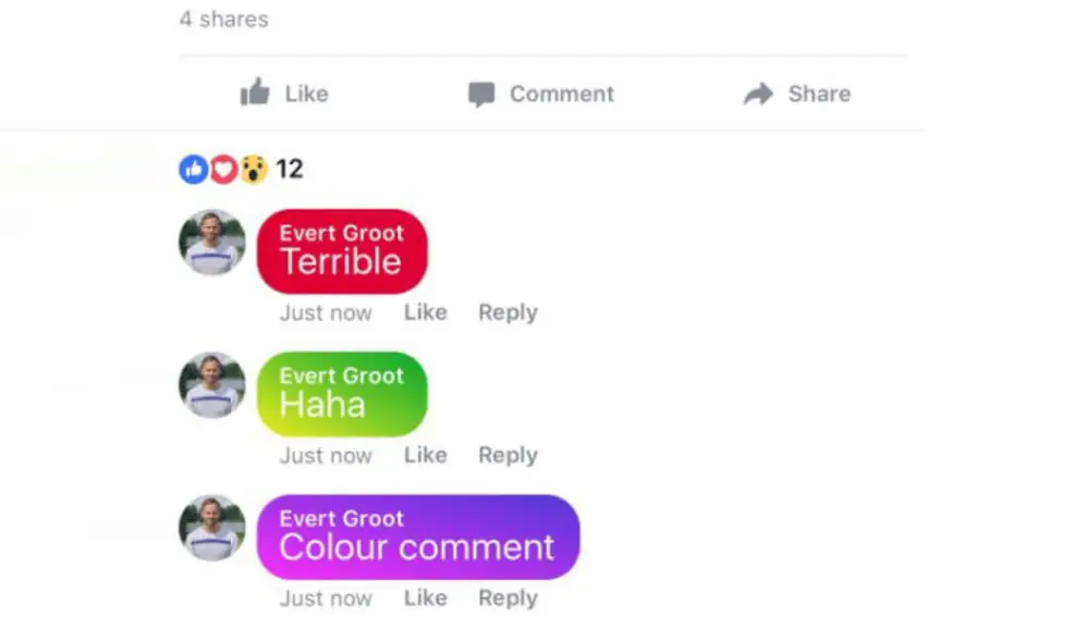 Comentarios de Facebook con color