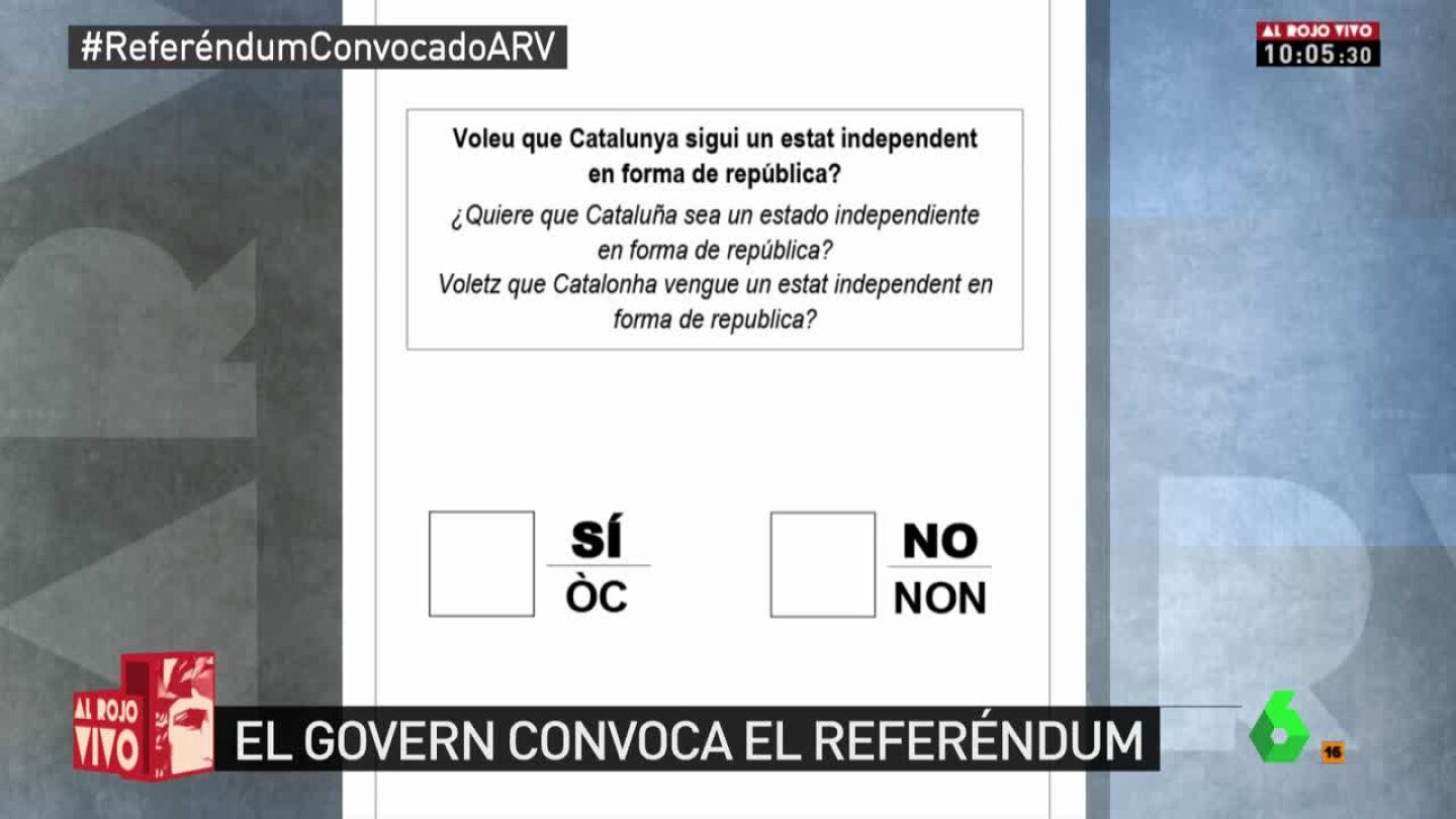 Pregunta del refer&eacute;ndum en Catalu&ntilde;a