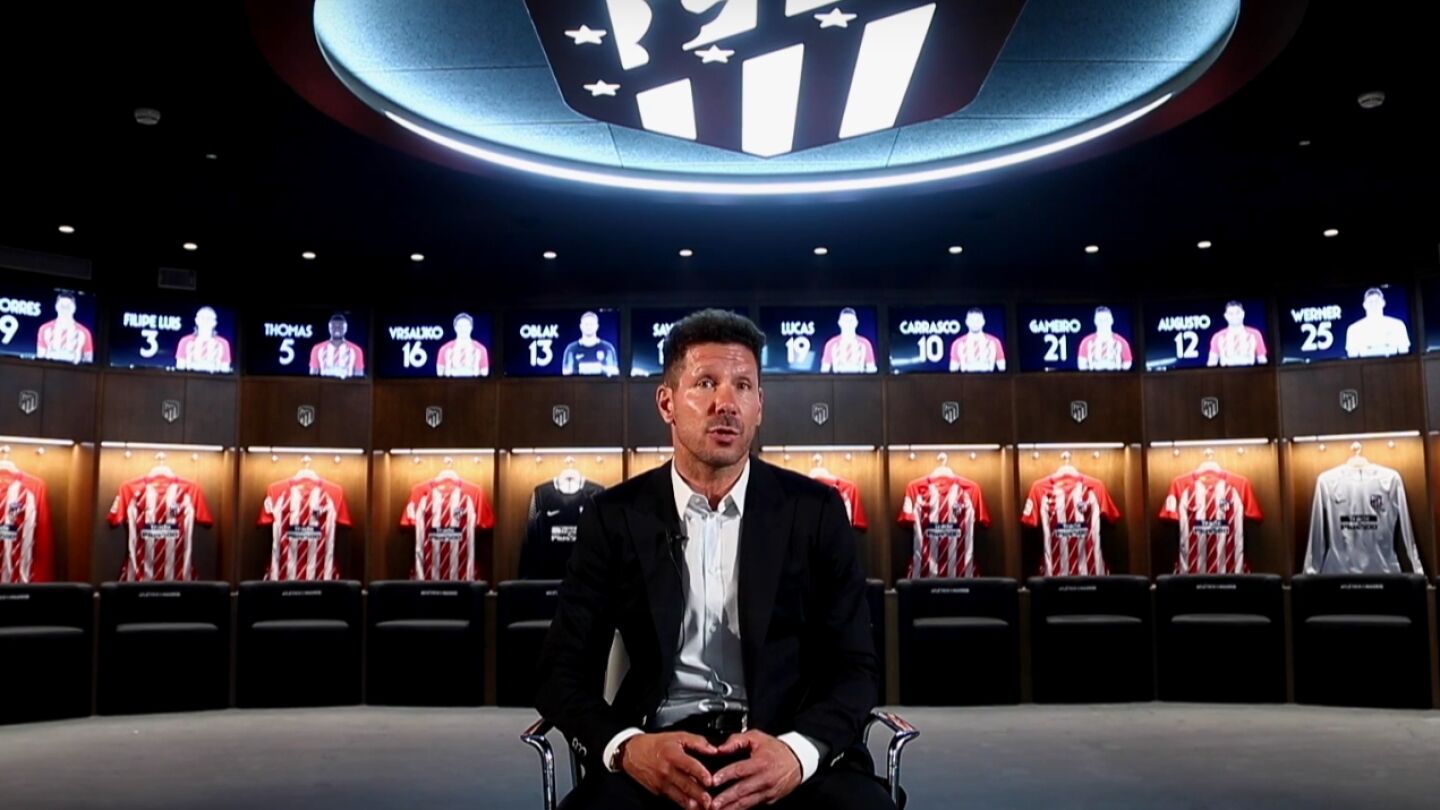 Simeone, durante su entrevista con el medio oficial del Atl&eacute;tico de Madrid