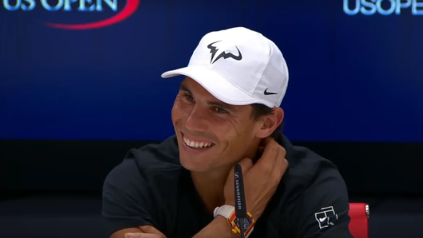 Rafa Nadal sonríe durante la rueda de prensa Rafa Nadal sonríe durante la rueda de prensa
