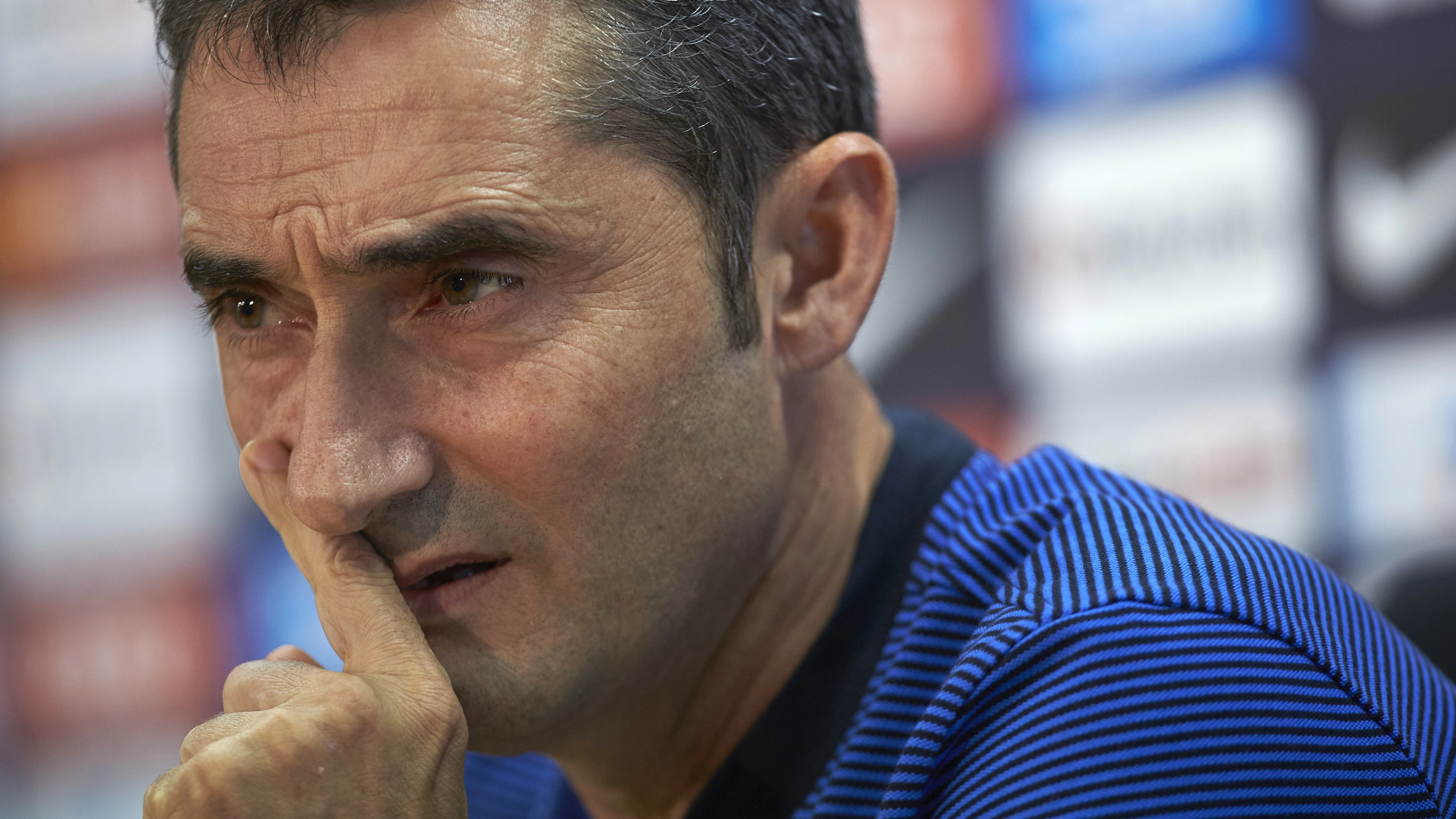 Ernesto Valverde, durante una rueda de prensa