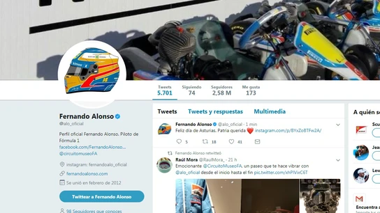 Perfil de Fernando Alonso en Twitter Perfil de Fernando Alonso en Twitter
