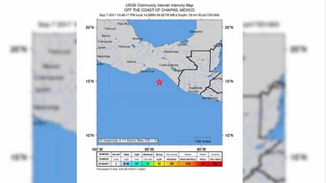 Ubicación de un terremoto en México