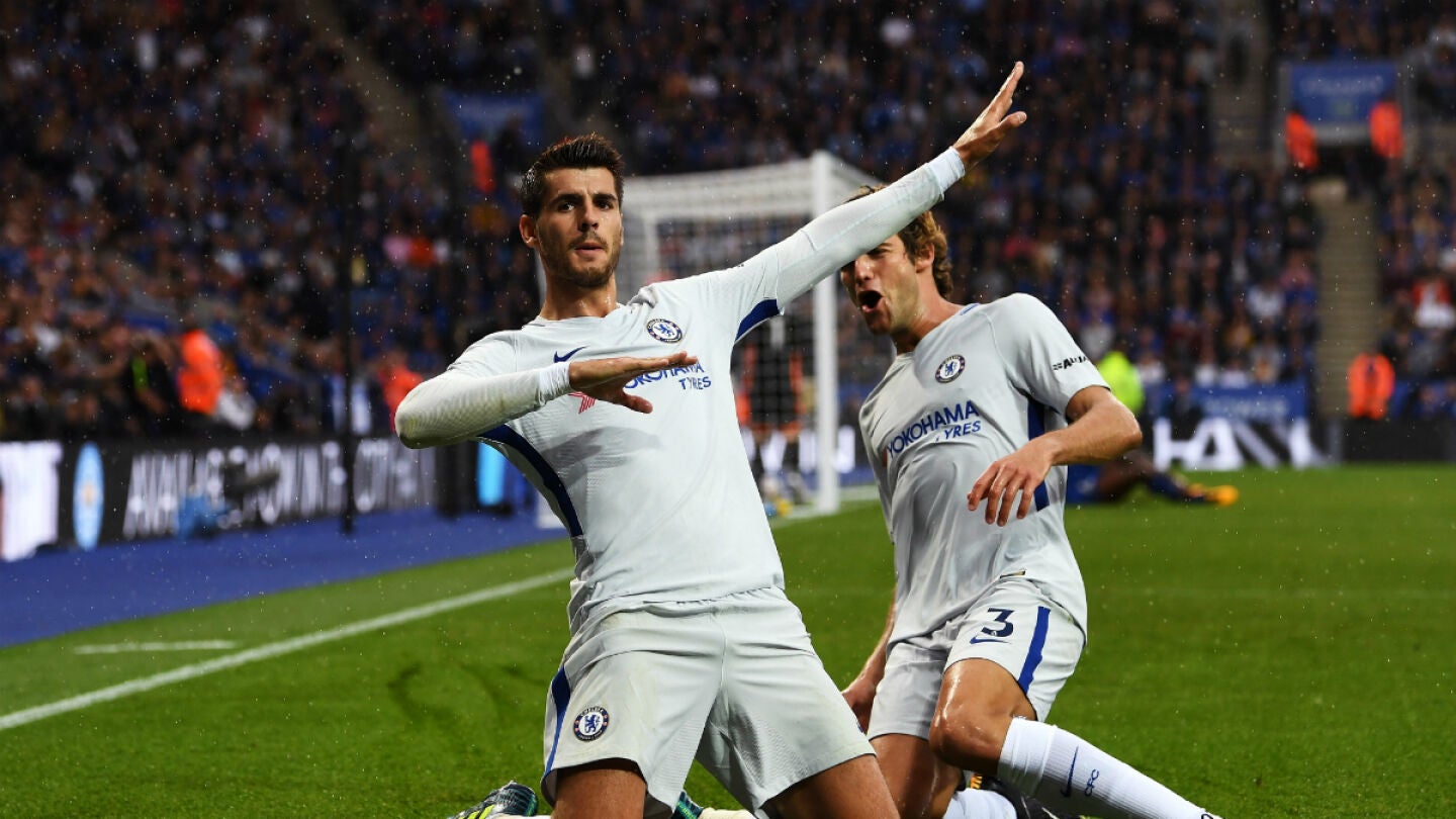 Morata celebra un gol