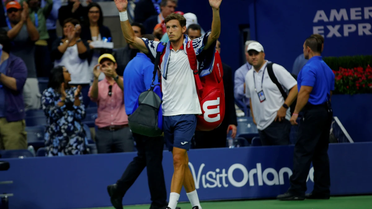 Pablo Carreño saluda en el US Open