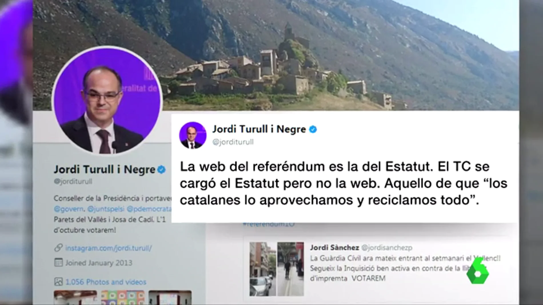 Jordi Turull responde a Montoro: "La web del referéndum es la misma que la del Estatut"