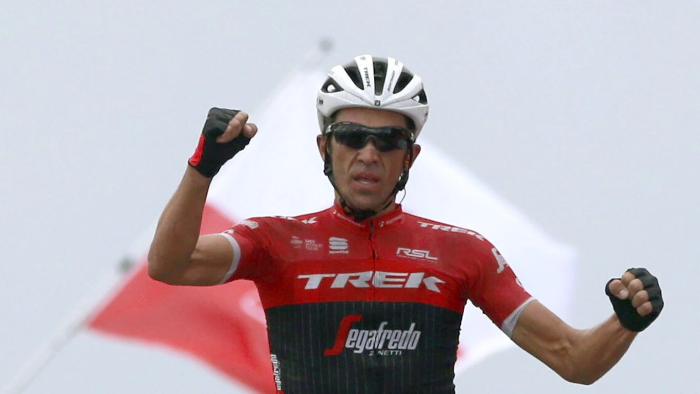 Contador, tras una victoria Contador, tras una victoria