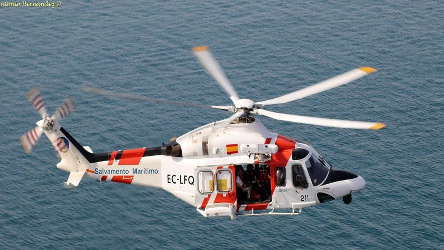 Imagen de archivo de un helicóptero de Salvamento Marítimo Un helicóptero de Salvamento Marítimo
