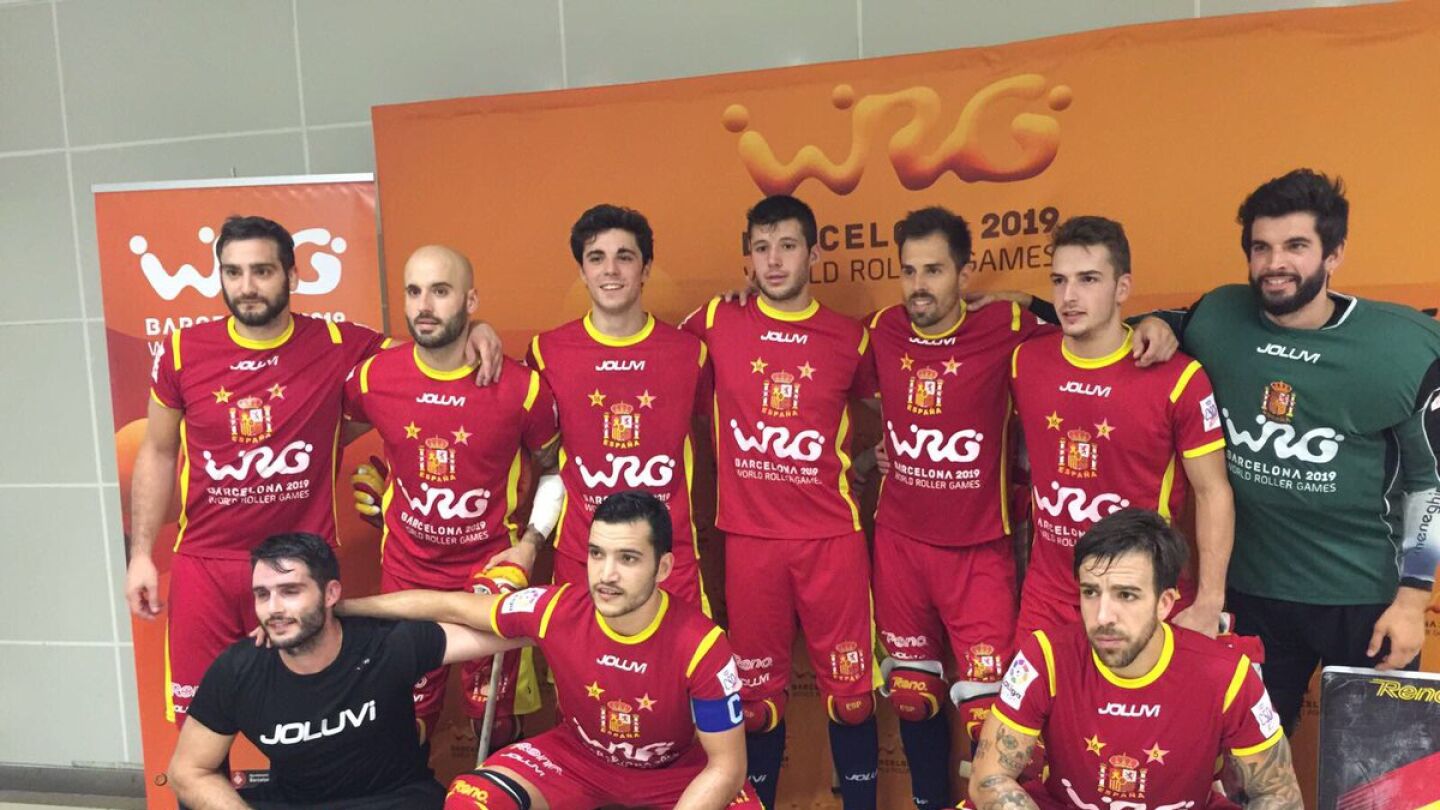 La selecci&oacute;n espa&ntilde;ola de hockey patines, durante los Roller Games