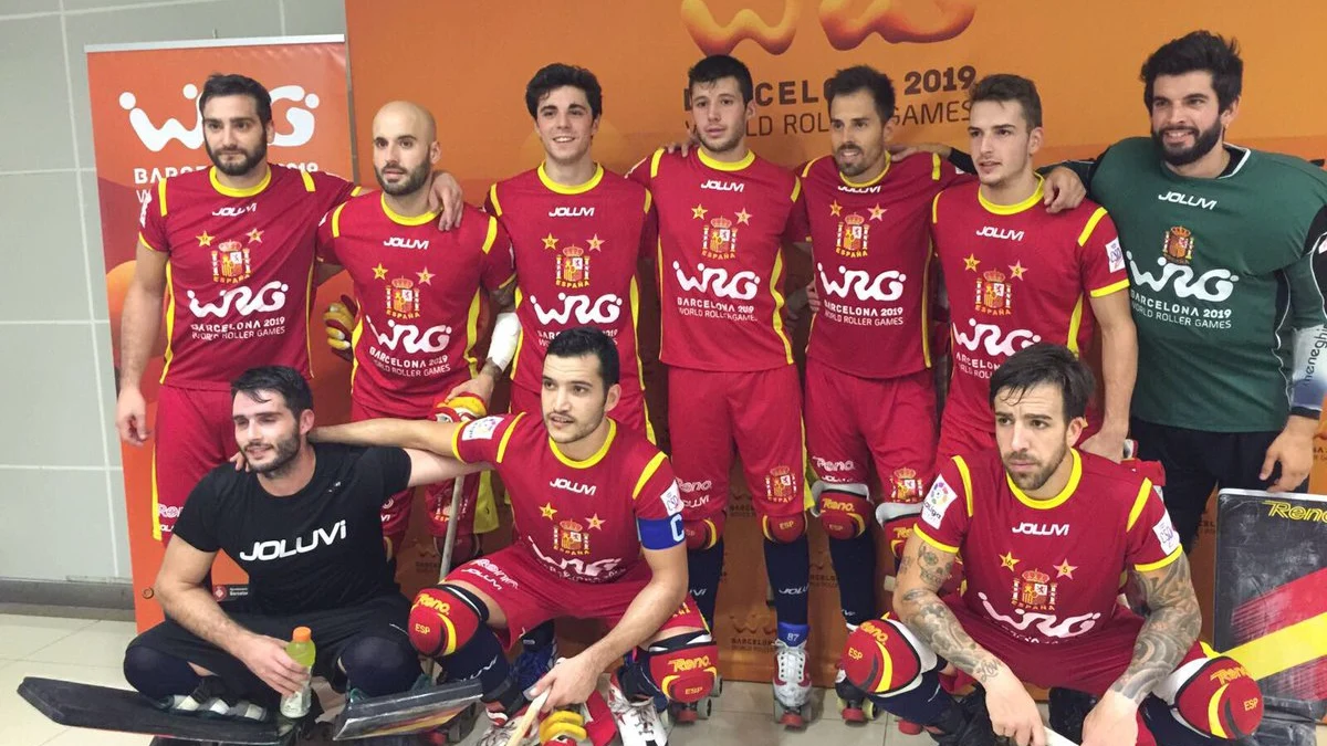 La selección española de hockey patines, durante los Roller Games