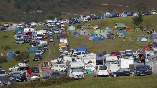 La cima de L'Angliru, durante la etapa de la Vuelta