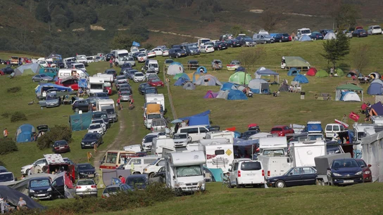 La cima de L'Angliru, durante la etapa de la Vuelta La cima de L'Angliru, durante la etapa de la Vuelta