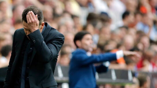 Simeone, durante el partido contra el Valencia