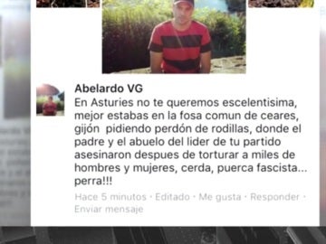 Insultos a Carmen Moriyón en Facebook Insultos a Carmen Moriyón en Facebook