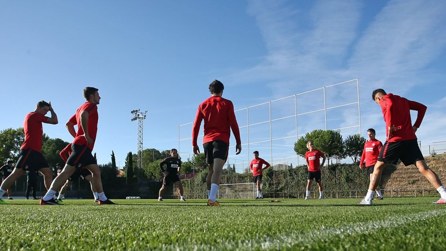 El Atl&eacute;tico en el entrenamiento