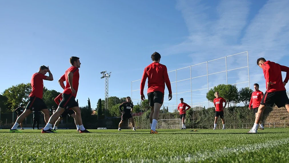 El Atlético en el entrenamiento El Atlético en el entrenamiento