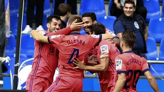 La Real Sociedad celebra un gol La Real Sociedad celebra un gol
