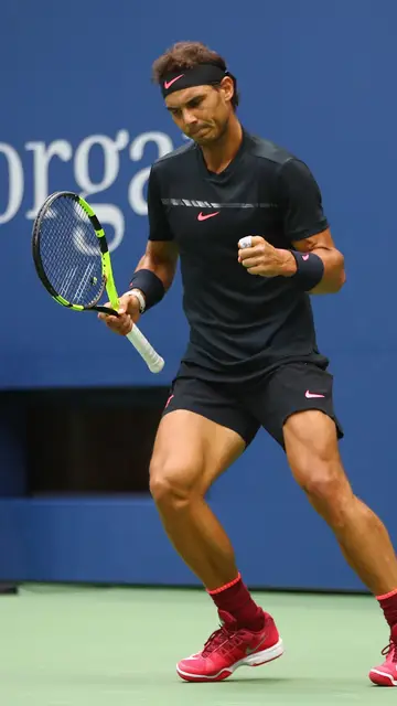 Rafa Nadal celebra un punto en su partido contra Kevin Anderson Rafa Nadal celebra un punto en su partido contra Kevin Anderson