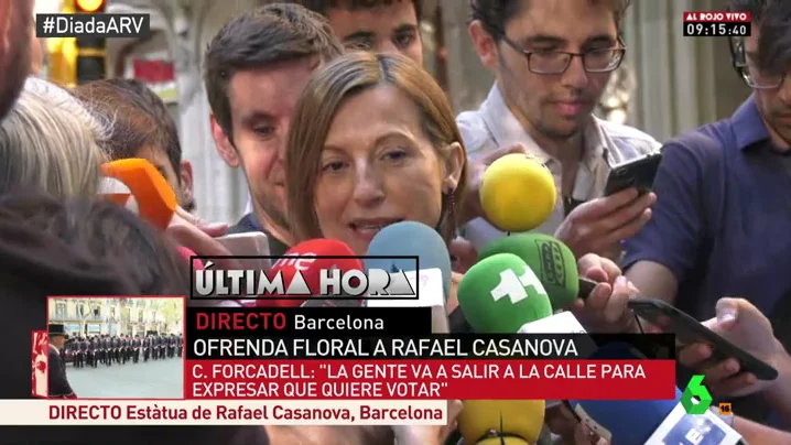 Carme Forcadell ante los medios