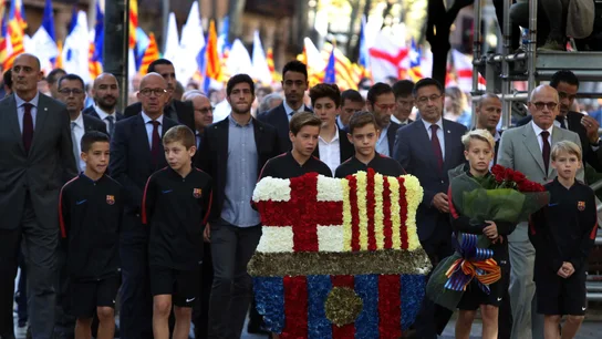 El Barça, en la ofrenda floral al monumento a Rafael Casanova por la Diada El Barça, en la ofrenda floral al monumento a Rafael Casanova por la Diada