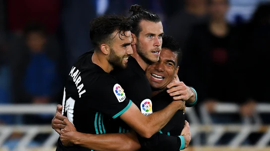 Los jugadores del Real Madrid celebran el gol Los jugadores del Real Madrid celebran el gol