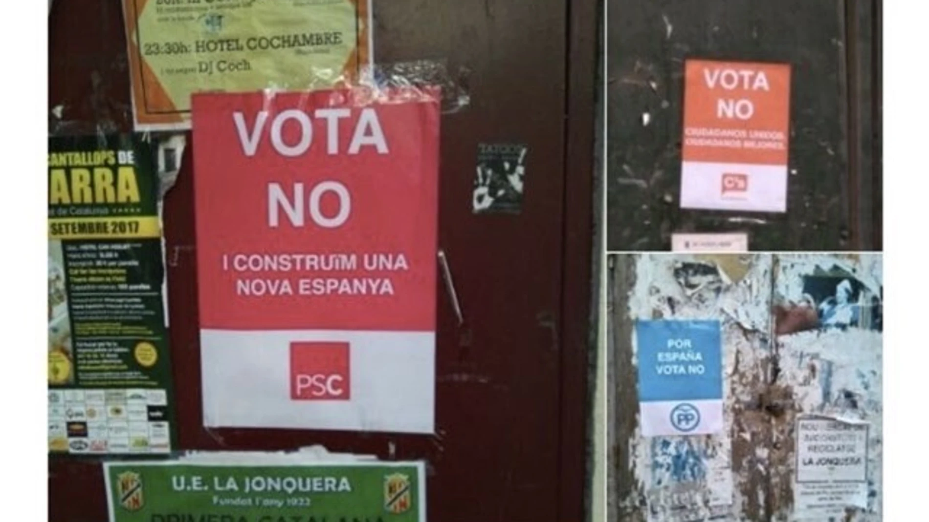 Carteles falsos de C's, PSC y PP a favor del 'no' para incentivar la participación en el referendum del 1-O