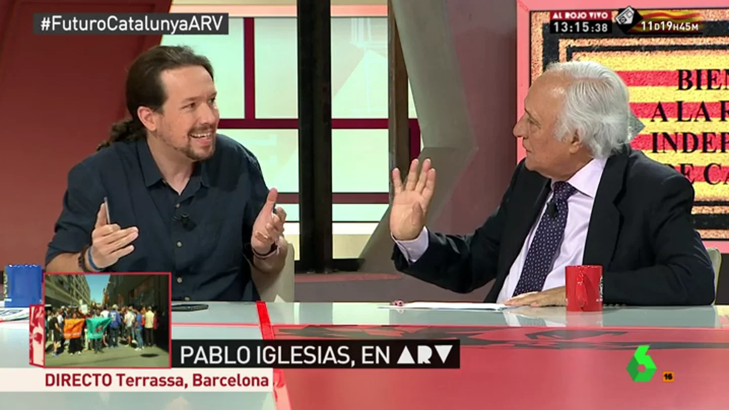 El debate entre Pablo Iglesias y Raúl del Pozo: "El PP es el partido que más ha violado la Constitución" El debate entre Pablo Iglesias y Raúl del Pozo: "El PP es el partido que más ha violado la Constitución"