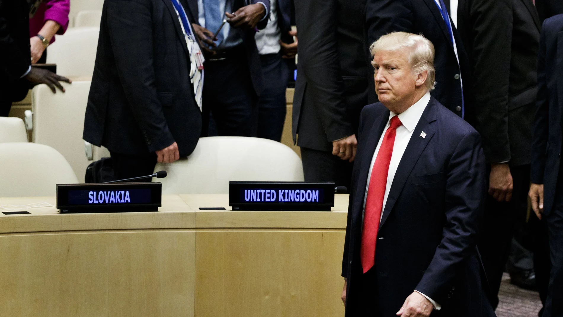 El presidente estadounidense, Donald J. Trump, en la sede de la ONU de Nueva York, EE.UU
