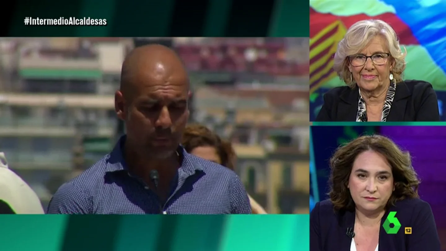 Manuela Carmena, Ada Colau y Pep Guardiola Manuela Carmena, Ada Colau y Pep Guardiola