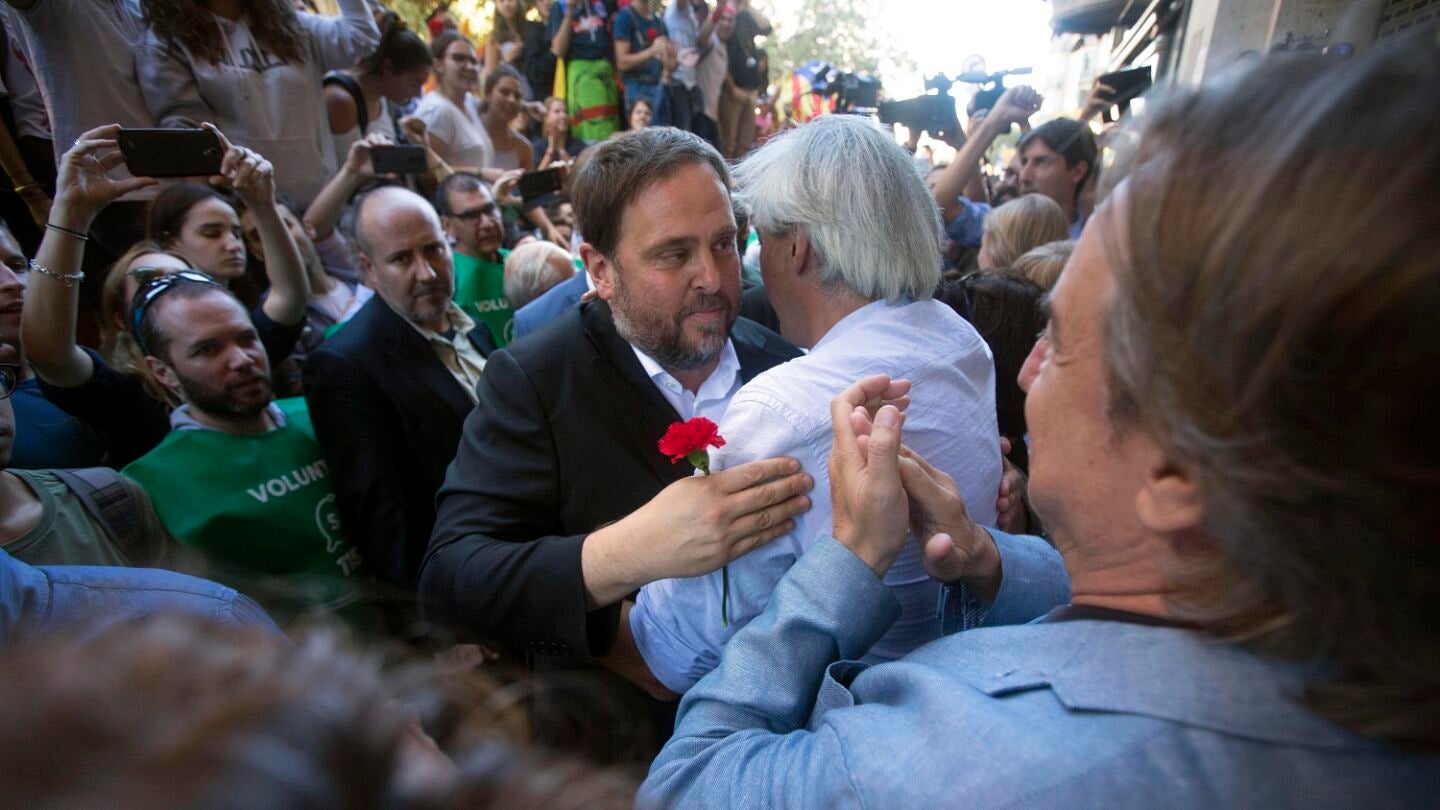 Oriol Junqueras a su llegada a la sede de su departamento