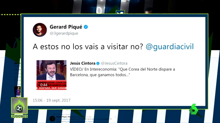 Piqué se queja a la Guardia Civil por una parodia que bromea con bombardear Barcelona Piqué se queja a la Guardia Civil por una parodia que bromea con bombardear Barcelona