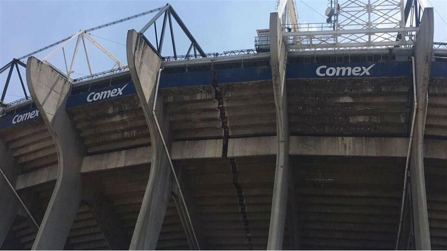El Estadio Azteca tras el terremoto de M&eacute;xico