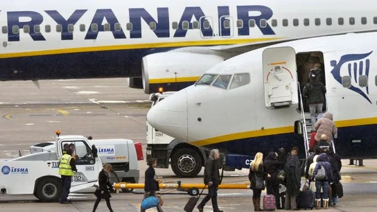 Imagen de un avión de Rayanair Imagen de un avión de Rayanair