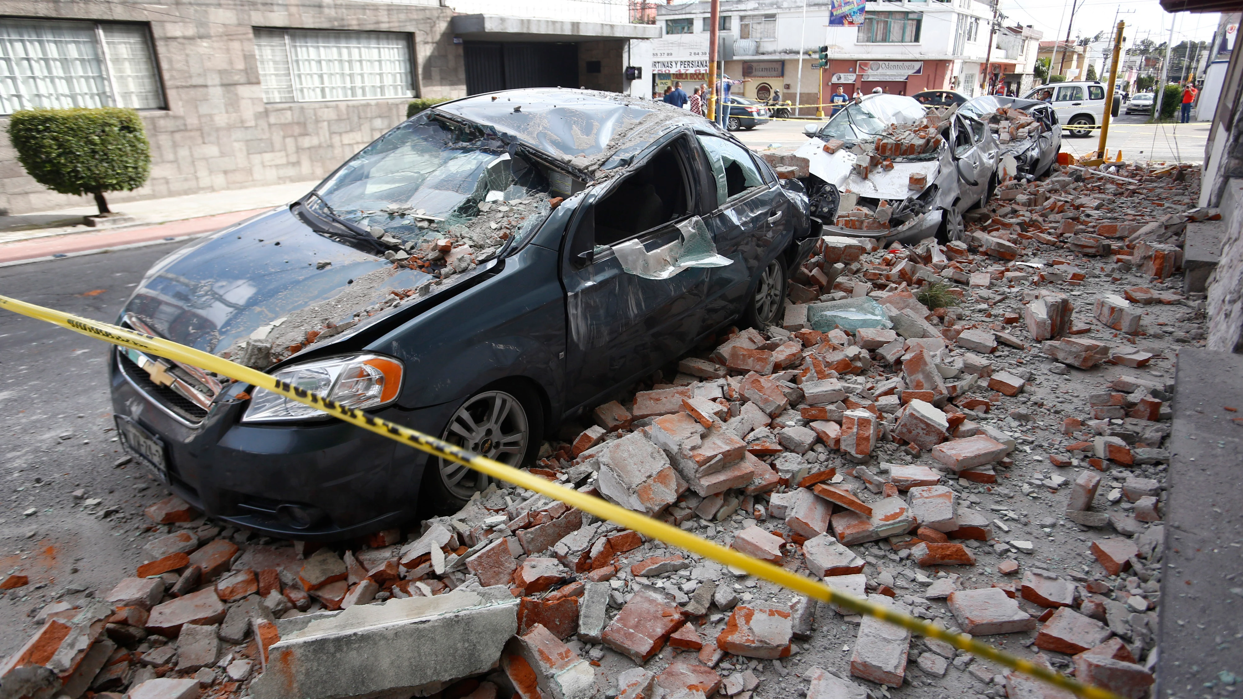 Derrumbes en la ciudad de Puebla, en México, tras el terremoto