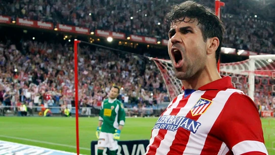Costa celebrando un gol con el Atlético Costa celebrando un gol con el Atlético