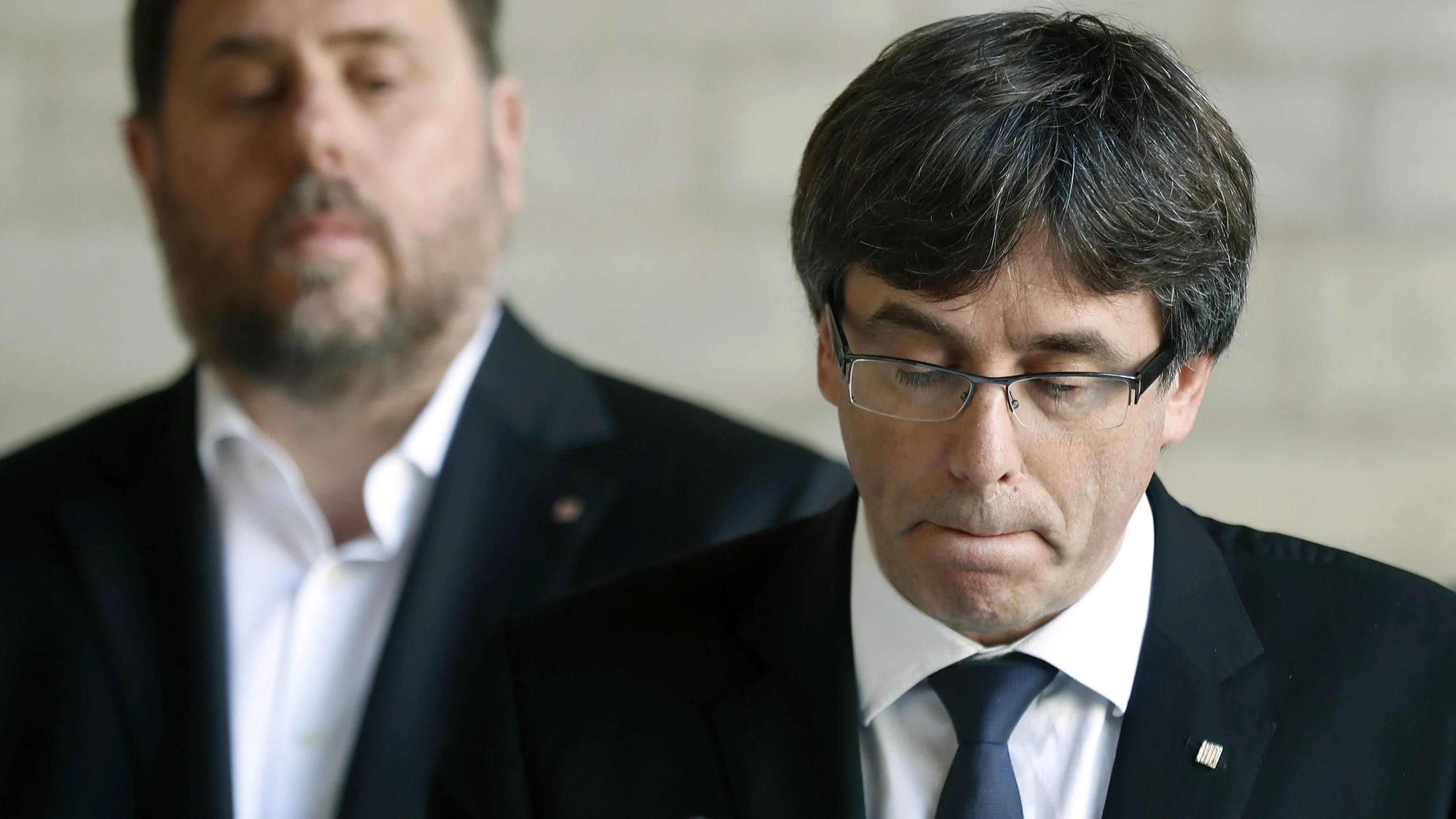 Oriol Junqueras, vicepresident de la Generalitat, y Carles Puigdemont, president de la Generalitat