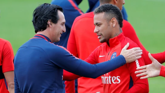 Emery con Neymar Emery con Neymar