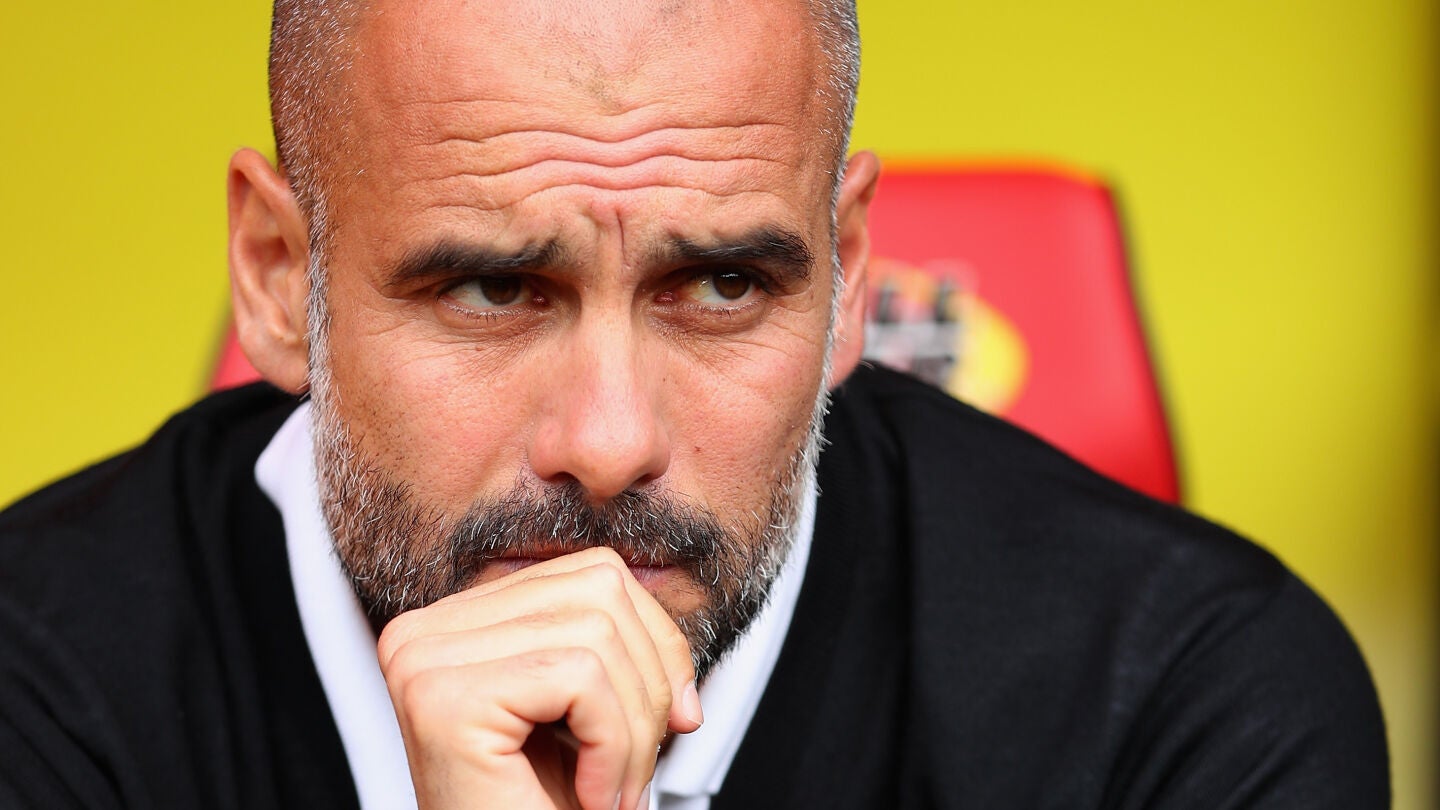 Pep Guardiola, durante un partido del Manchester City