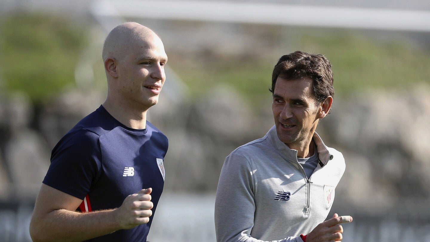 Yeray &Aacute;lvarez, entrenando en Lezama