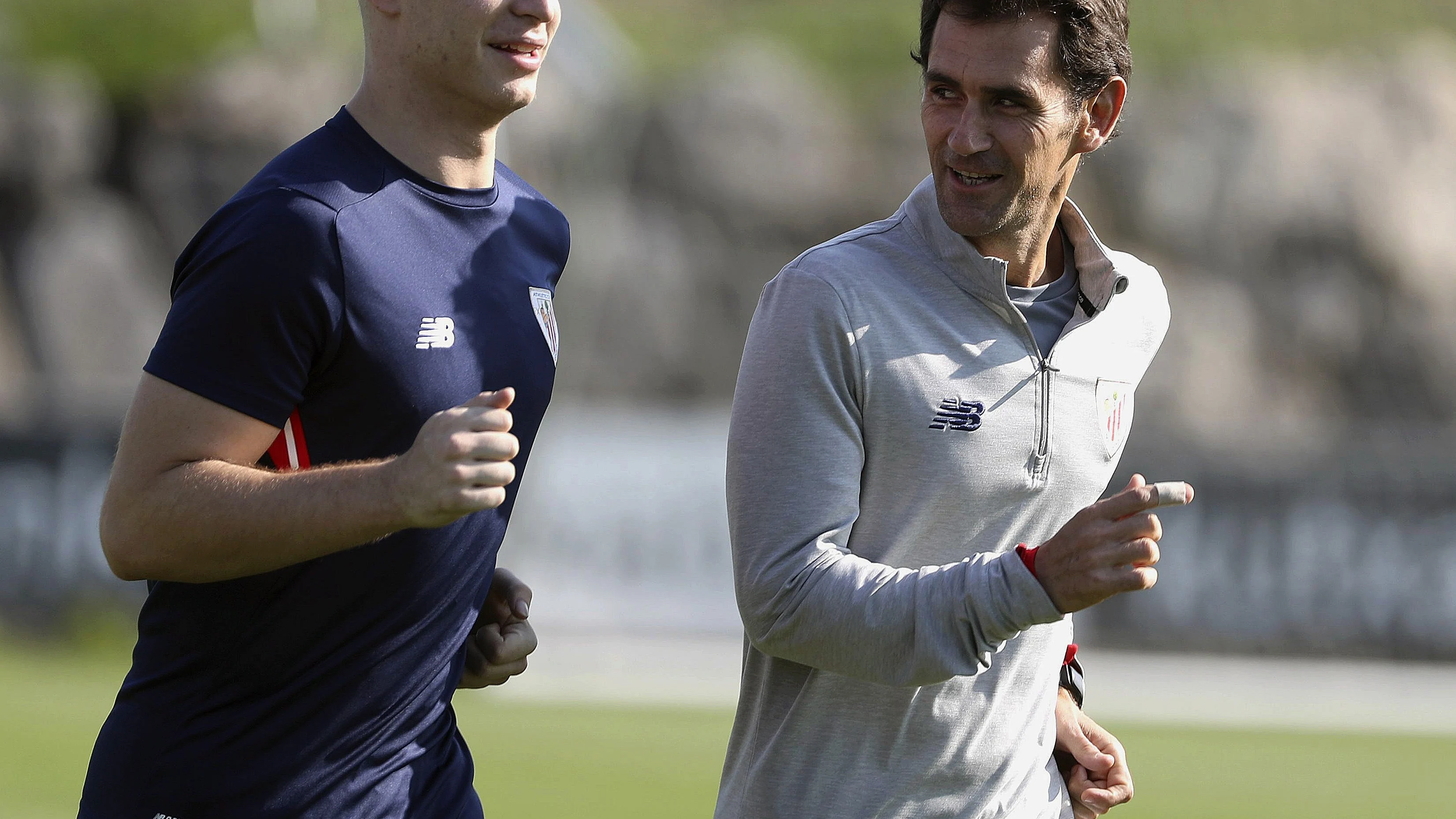 Yeray Álvarez, entrenando en Lezama