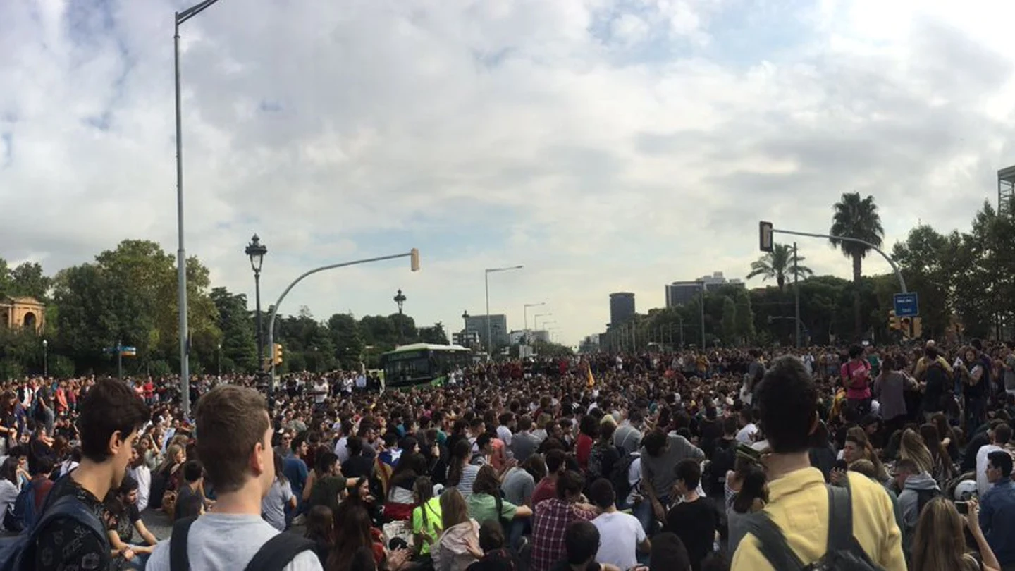 Los estudiantes universitarios se movilizan en Barcelona a favor del referéndum del 1-O Los estudiantes universitarios se movilizan en Barcelona a favor del referéndum del 1-O