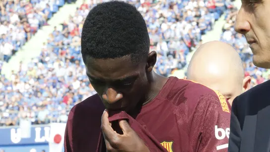 Dembélé tras lesionarse Dembélé tras lesionarse