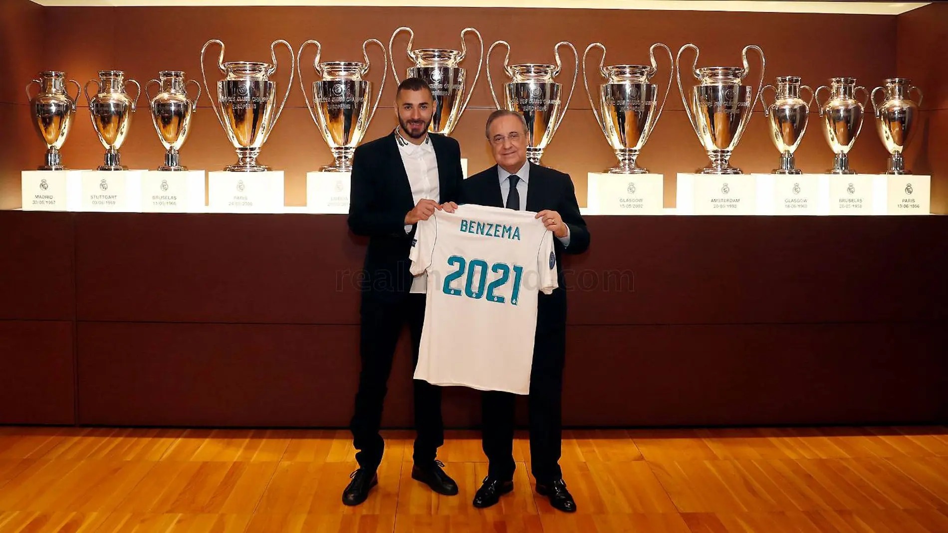 Benzema, junto a Florentino Pérez