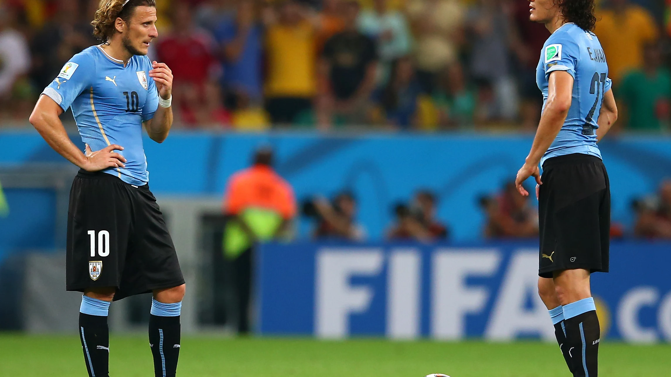 Forlán y Cavani en la selección de Uruguay