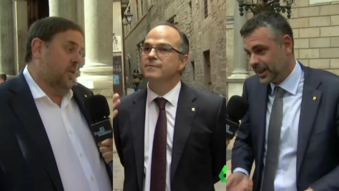 Oriol Junqueras, Jordi Turull y Santi Vila en El Intermedio Oriol Junqueras, Jordi Turull y Santi Vila en El Intermedio