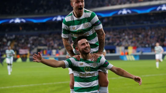 El Celtic de Glasgow celebra uno de los goles ante el Anderlecht El Celtic de Glasgow celebra uno de los goles ante el Anderlecht