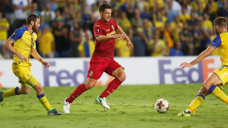 El Villarreal, en el partido de la Europa League ante el Maccabi. El Villarreal, en el partido de la Europa League ante el Maccabi.